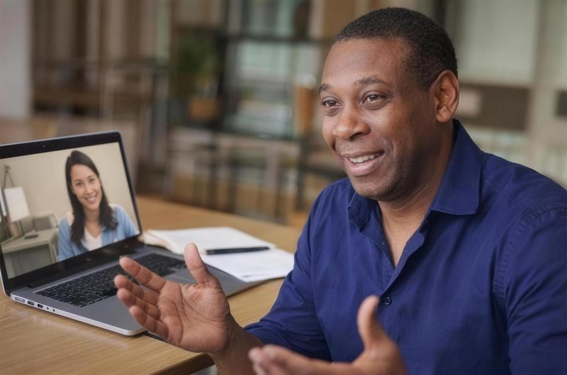 Ronald Esajas tijdens een coachingsessie